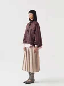 NASL by Nagita Slavina Brown Glasses Bomber Jacket