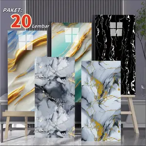 20 PCS Wallpaper Dinding Marmer 3D PVC Self Adhesive Waterproof Tahan Panas Easy DIY Dekorasi Rumah Estetik Murah Viral