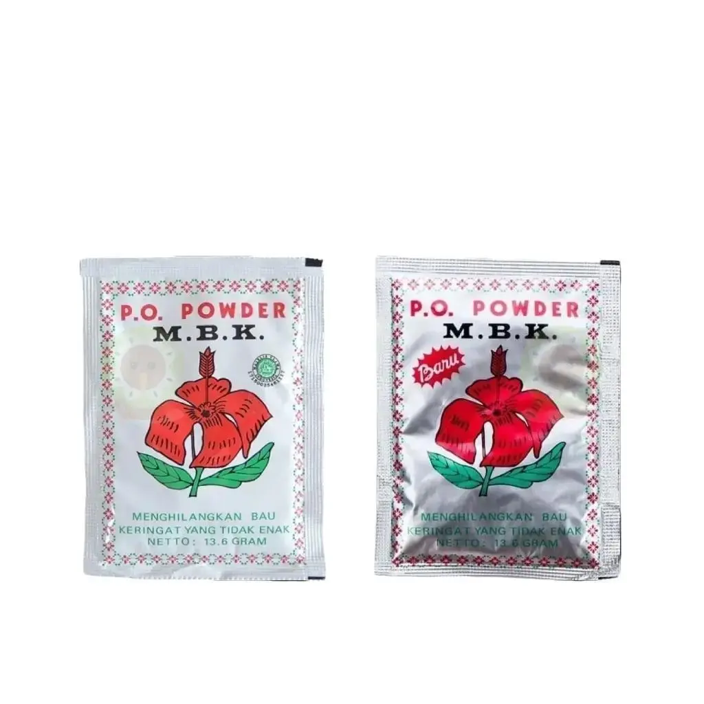 M.B.K P.O POWDER SILVER PUTIH - BEDAK KETIAK - MBK SACHET - BEDAK MBK - BEDAK BAU BADAN - BEDAK BIANG KERINGAT ECERAN 13.6GR