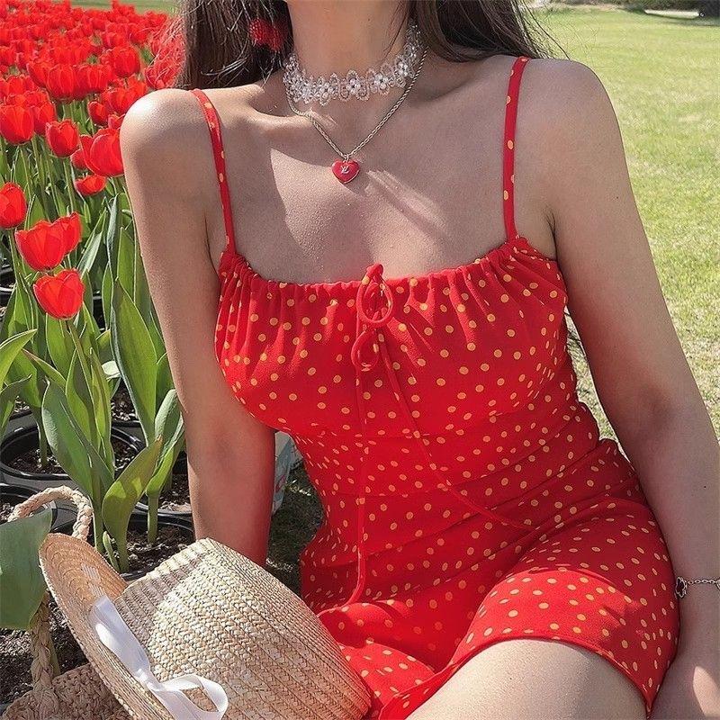 Product Introduction of Casual and fashionable camisole dress for women, summer niche new style temperamentBroken flowers dress, easy to match Womenswear Lingerie Comfort Floral 1
