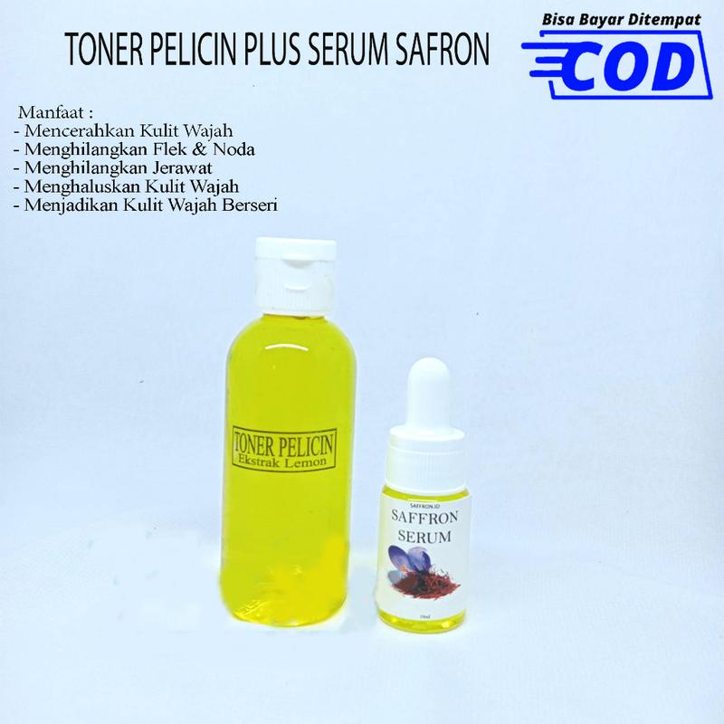Toner Pelicin Ekstrak Lemon 60 ml Dan Serum Saffron 10ML With Vitamin C 0