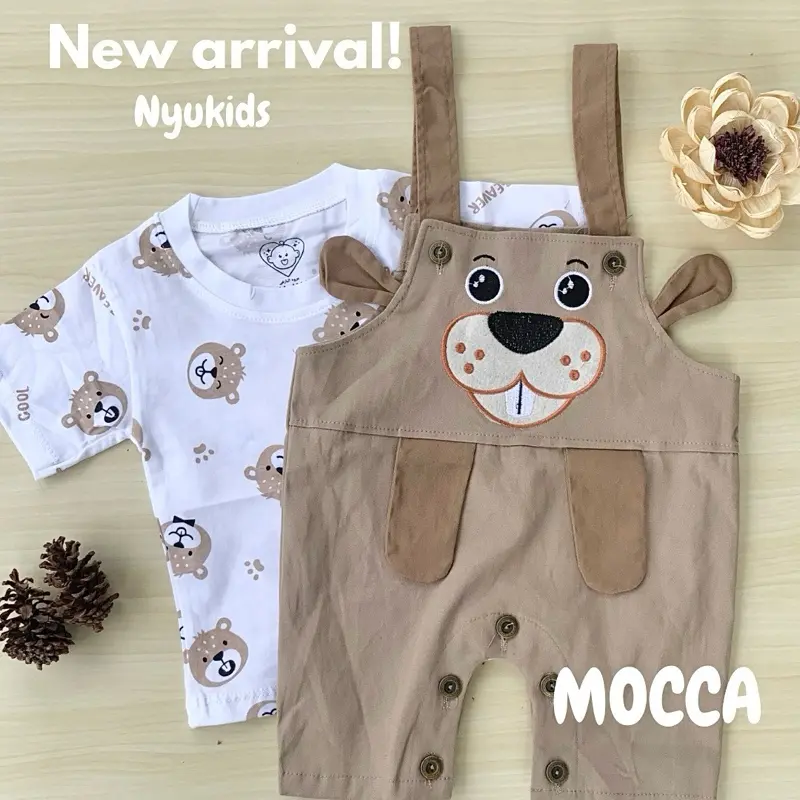 Nyukids - SET Overall Squirell Baby Cowok usia 5 bulan - 18 bulan