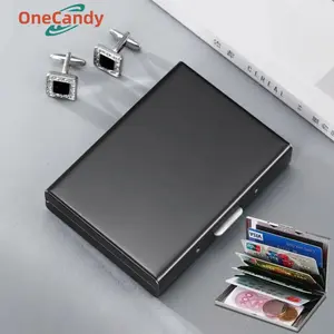 Dompet Kartu Slim Aluminium 10 Slot / Anti Gores Benturan Credit Card Kartu Kredit Atm Tempat Penyimpanan Kartu Nama Credit Card Holder Atm RFID Stainless Steel Case Box Pria Wanita