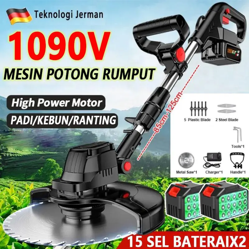 Grass Cutter  Cordless Electric Lawn Mower Rechargeable Portable Grass Trimmer Garden Tools