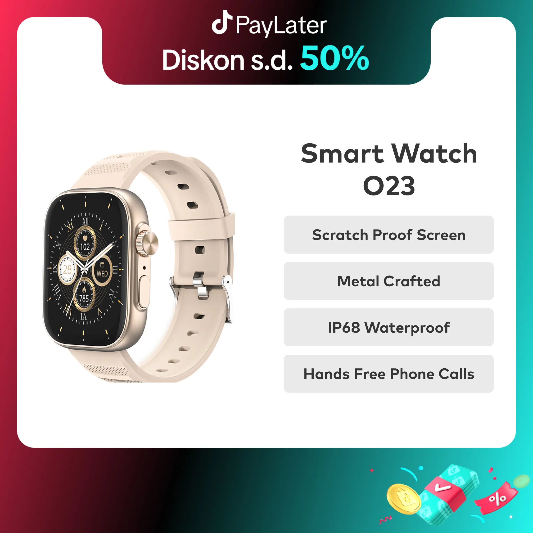 Official itel Smart Watch ISW-O23 3 Active | Tahan Air 5ATM 100 Mode Olahraga SpO2 Telepon Bluetooth Monitor