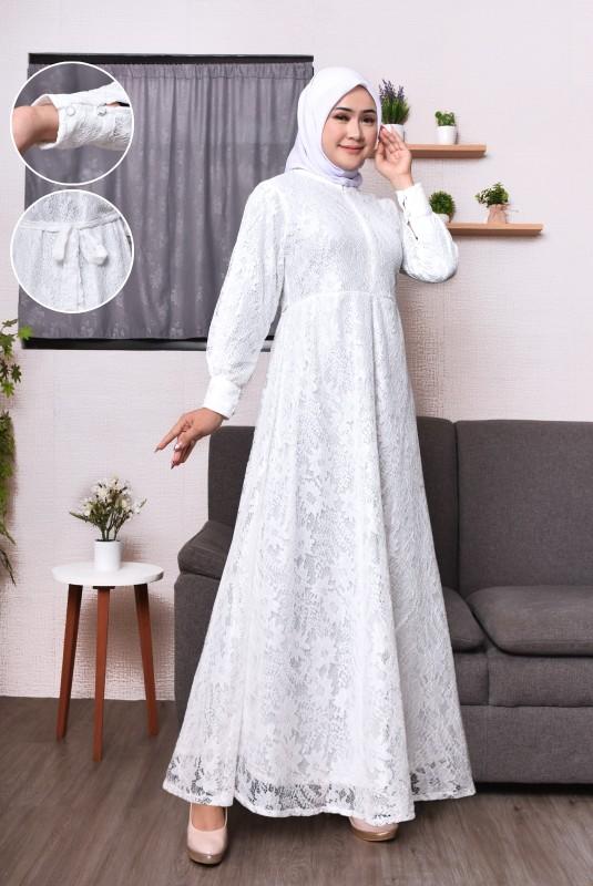 azalia mode gamis brukat jumbo gamis pesta buat seragaman ada ukuran dari m.l.xl.xxl.3xl free masker Dress Muslim Kondangan