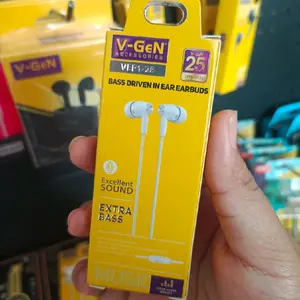 Earphone V-Gen VEP1-28 bass Driven in earbuds with microphone warna Putih