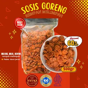 SOSIS GORENG PEDAS 500 Gram Sosis Goreng Snack Food Cemilan Kering Pedas Crispy