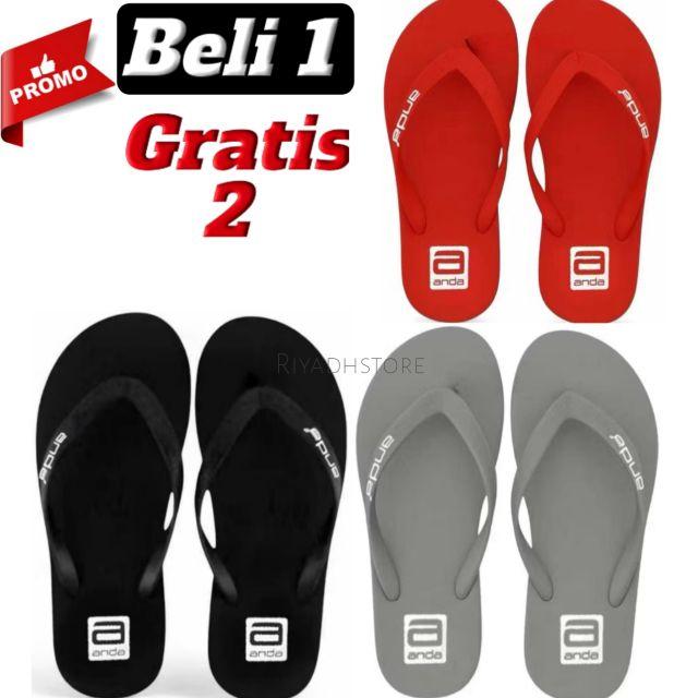 Riyadh Store Beli 1 Gratis 2 Sandal Jepit Casual Pria Wanita Logo Anda Bahan Spons Eva Berkualitas Empuk Nyaman Size 38-43 Riyadh Store Beli 1 Gratis 2 Sandal Jepit Casual Pria Wanita Logo Anda Bahan Spons Eva Berkualitas Empuk Nyaman Size 38-43