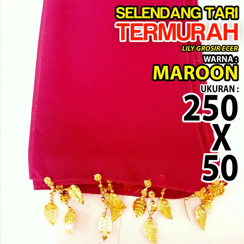 Sampur Tari 2,5 Meter Dewasa Selendang Tari Remo Gombyok Payet Sampur Gandrung Produsen Sampur 3