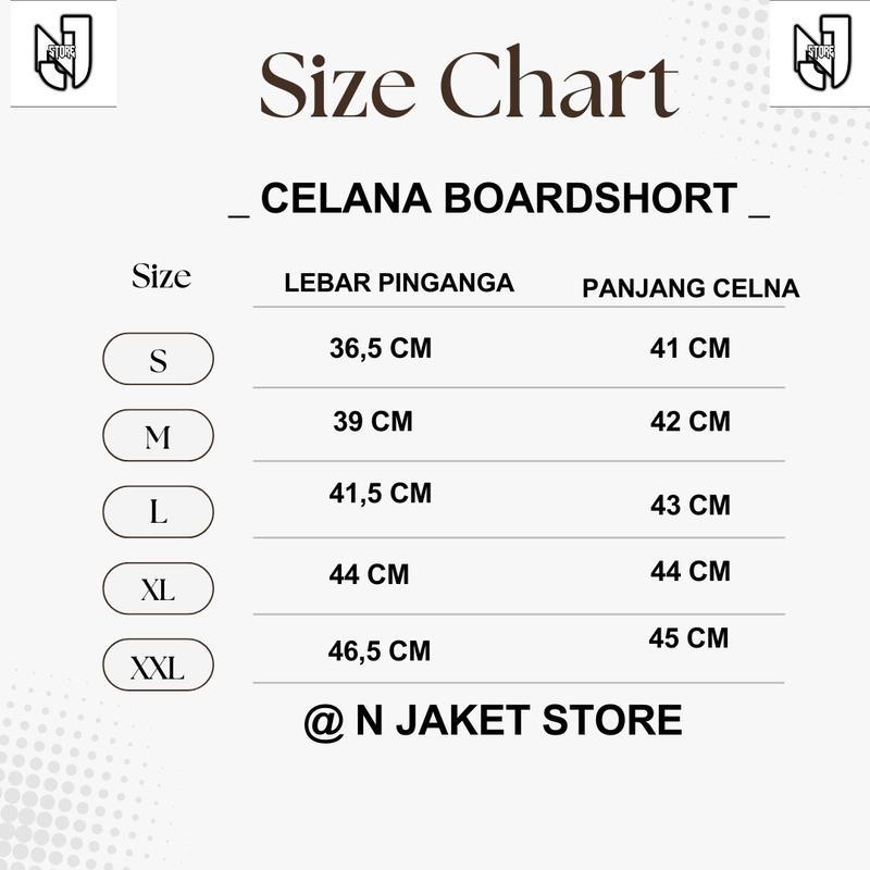 NJSD.IDCELANA PENDEK BOARDSHORT /CELANA PENDEK / UNISEX PEREMIUM Tebal Pria Hitam Katun Casual Pant Santai Dewasa 7