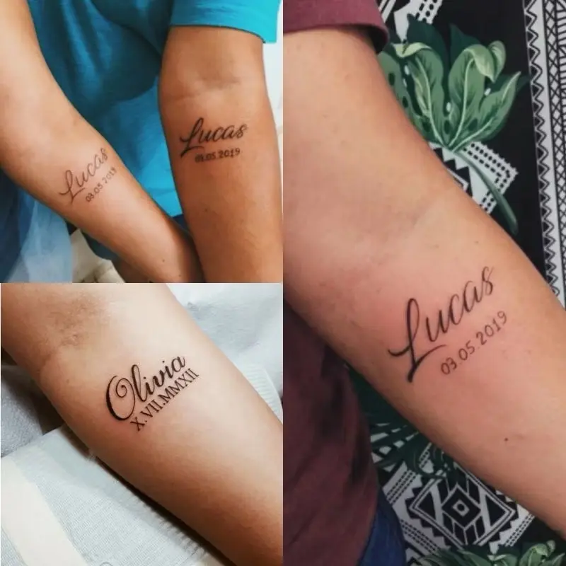 ￼Custom Tato Nama dan Tanggal Stiker Tato temporer request