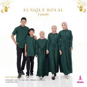 AIISHA READY Langsung Kirim | Baju Lebaran Keluarga  / Gamis Lebaran  Couple Keluarga  / Baju Sarimbit Koko  / Zuniqly Royal Family Cotton Bianca Size Anak - Dewasa | DIJUAL TERPISAH