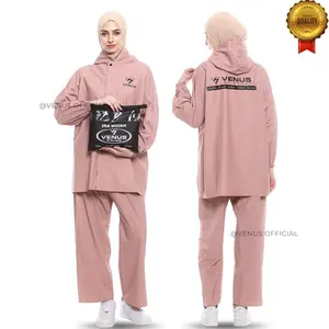VENUS Jas hujan Pria Wanita Bahan PVC Tebal Elastis Mantel Setelan Anti Air