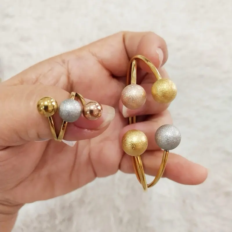 Gelang tangan Titanium Boba kombinasi Plus Cinicin - Perhiasan Wanita - Aksesories wanita - Kualitas Premium