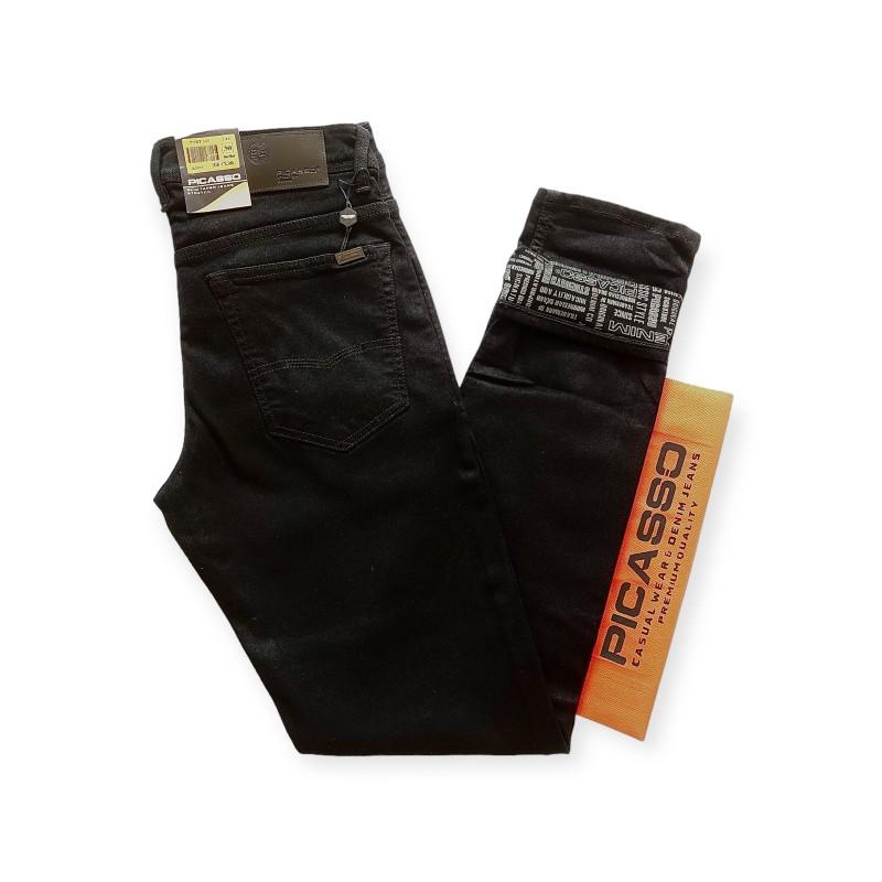 Product Introduction of Picasso Denim - Celana Jeans Pria Straight Fit Jeans Stretch Deep Black Branded 2