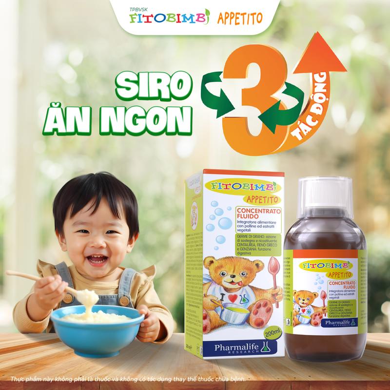 Siro Ăn Ngon 3 Tác Động Fitobimbi Appetito Bổ Sung Vitamin Và Khoáng Chất Cho Bé TPBVSK Chai 200ml