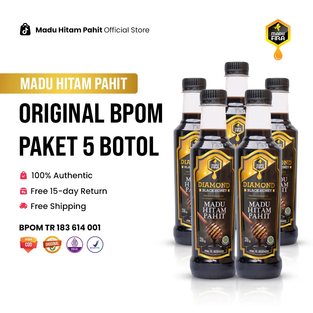 [FLASH SALE] MADU HITAM PAHIT DIAMOND PAKET 5 BOTOL