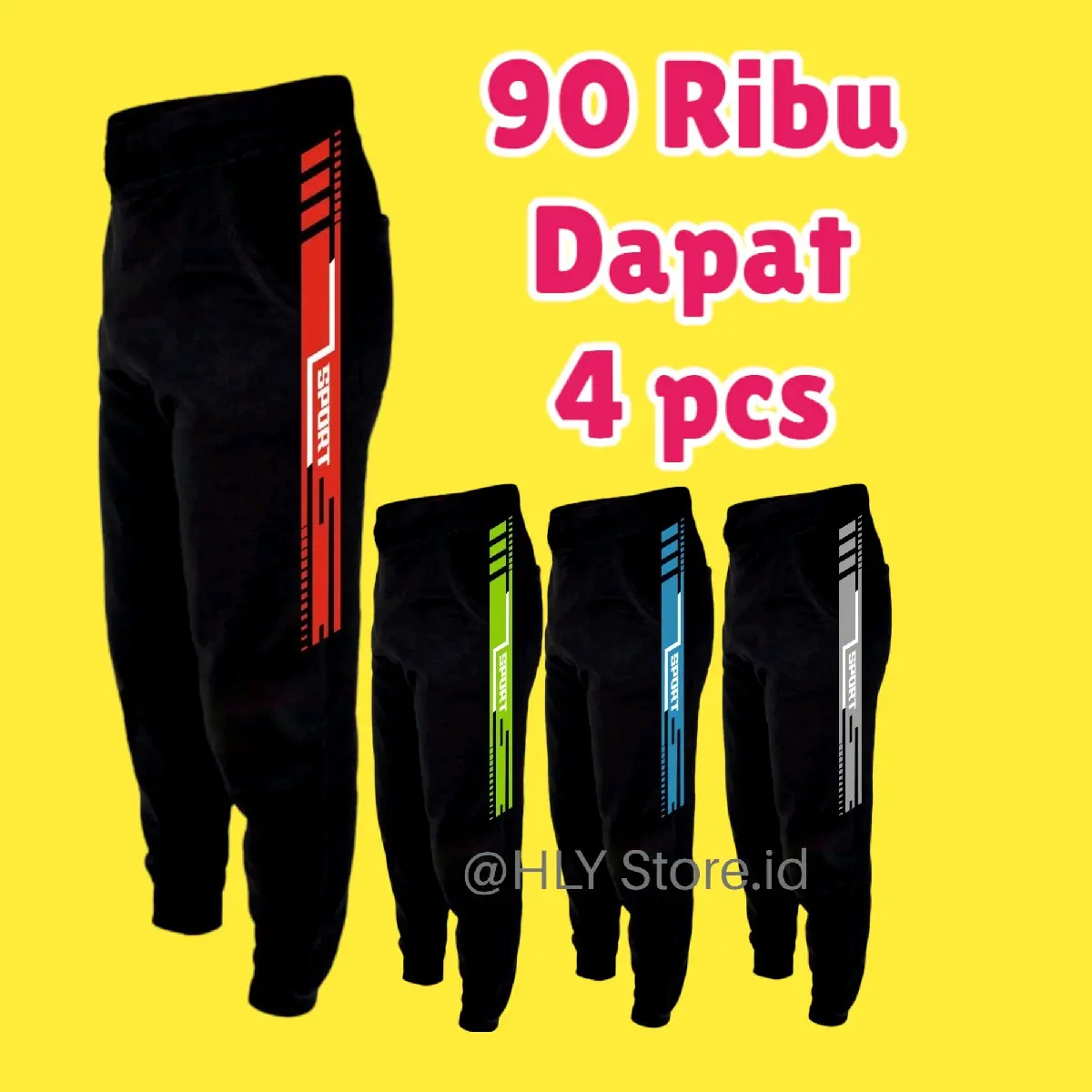 [PROMO 4 Pcs]Celana Jogger Panjang Olahraga Lari Running Senam Dewasa/Celana Panjang Olahraga Pria-Trening  Sport