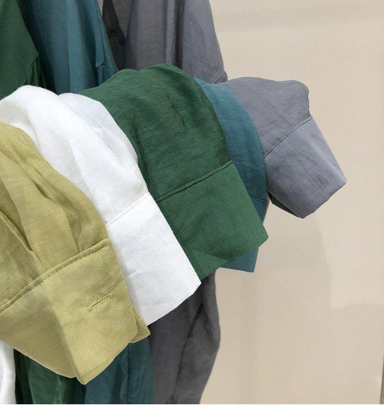 Product Introduction of Áo Sơ Mi Nữ Mùa Xuân Và Mùa Hè, Thiết Kế Mỏng, Thoáng Khí, Thích Hợp, Rộng Rãi, Giảm Béo, Áo Dài Tay Có Khe Hở Lưng Đa Năng 8