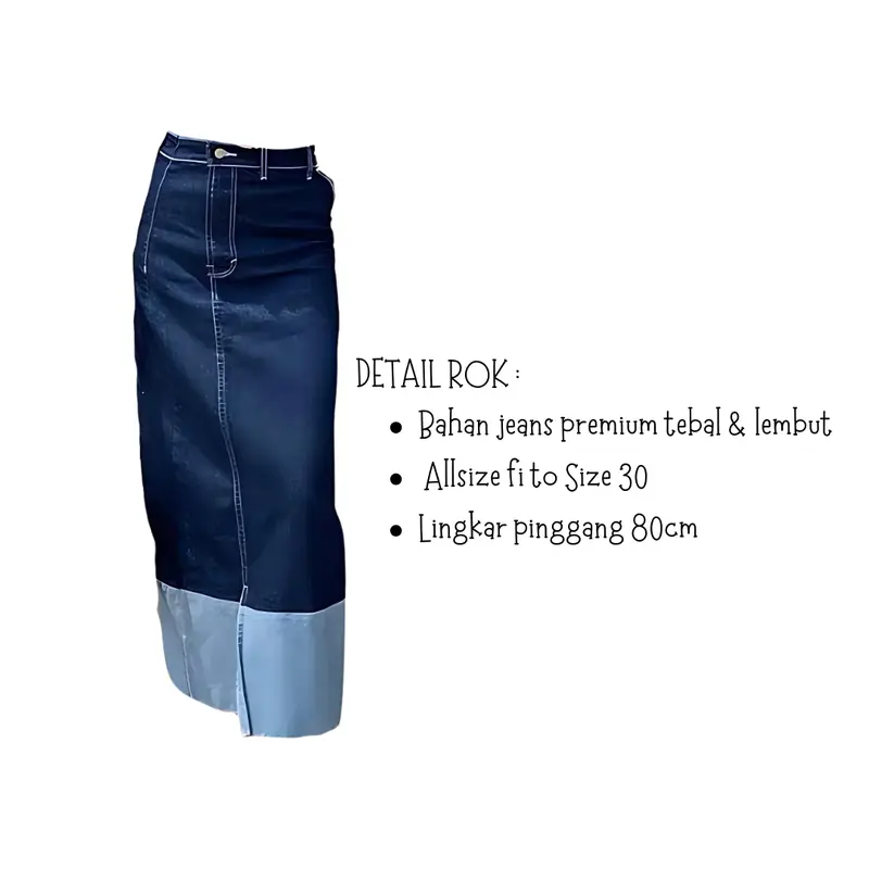 oneset 3in1 kemeja polos biru rok jeans 2 warna jilbab bella | perempuan wanita cewek ootd hijab casual hangout pantai piknik kuliah korean style HK155 5