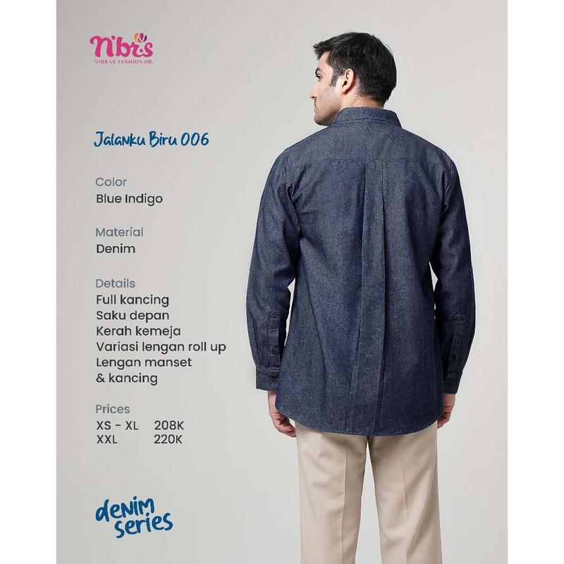 NIBRAS -Jalanku Biru 006 - Kemeja Denim Premium Pria Dewasa by Nibras 3