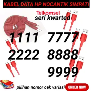 TALI KABEL DATA TYPE C TERBARU PERDANA NOMOR CANTIK SIMPATI KWARTED 1111 2222 9999