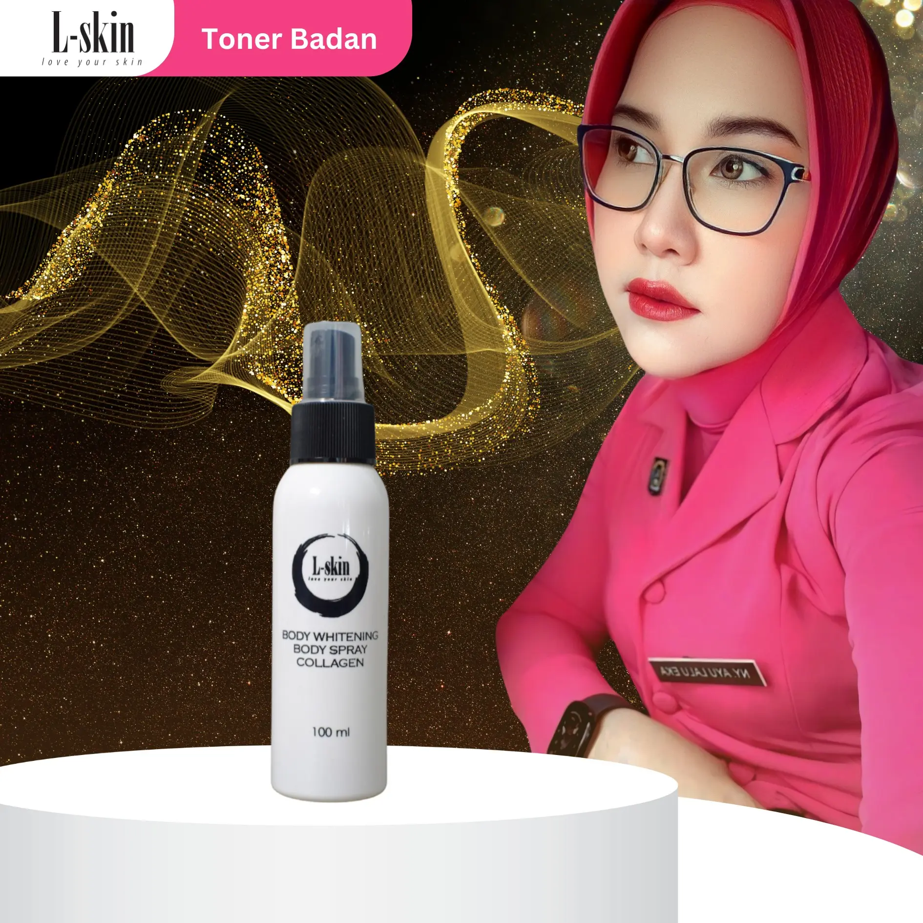 Lskin | L skin | lskin Body care toner | body spray/toner badan | Mencerahkan kulit gelap dan kusam