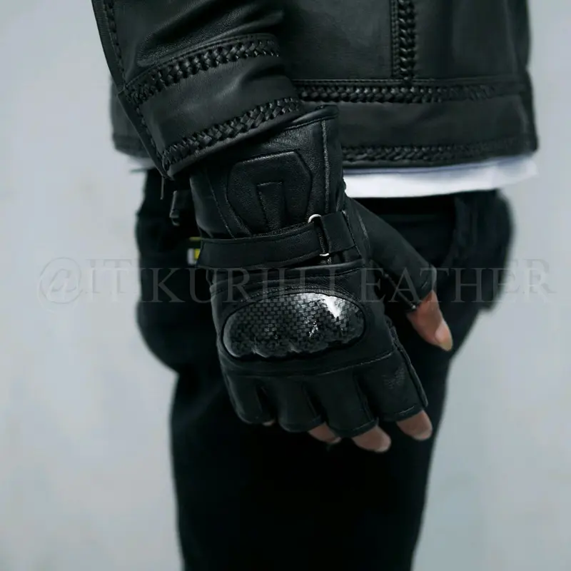 LA Sarung tangan Batok Model U Saruntangan Raccing Kulit Asli 0