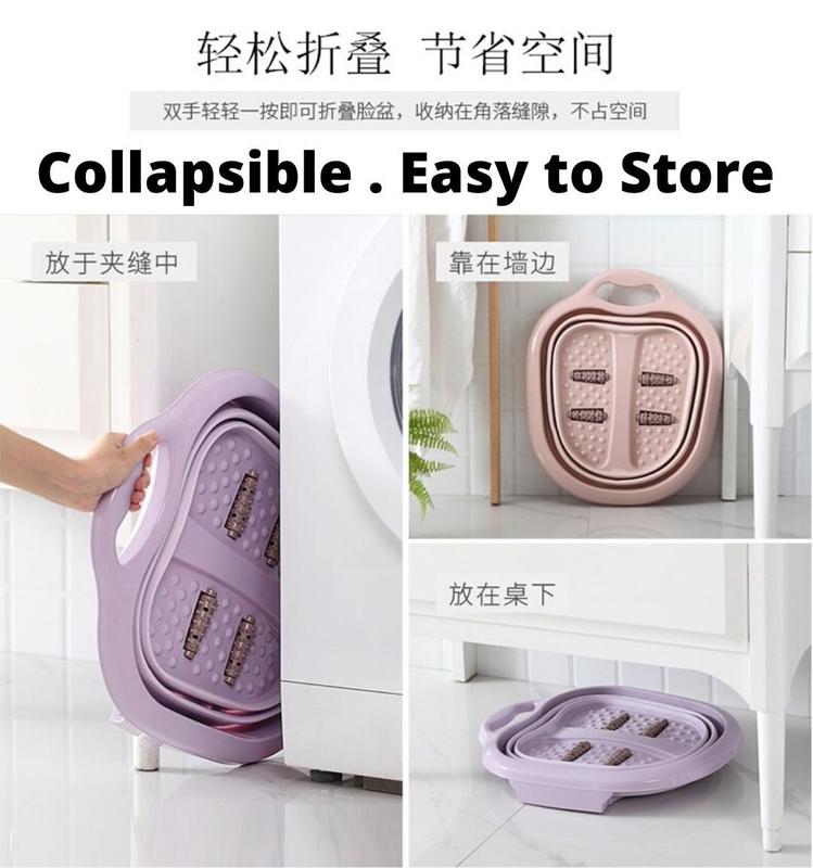 Product Introduction of Foldable Foot Spa Bucket, Collapsible Foot Massager Bucket SPA, Foot Spa Bath Soak Basin, Foot Relax Wash Care Tub, Portable Foot Reflexology Tool, Multipurpose FootBath Massage w/ Beads Roller, Chinese Herb Health Care Relaxing Leg Detox, Reduce Pressure 7