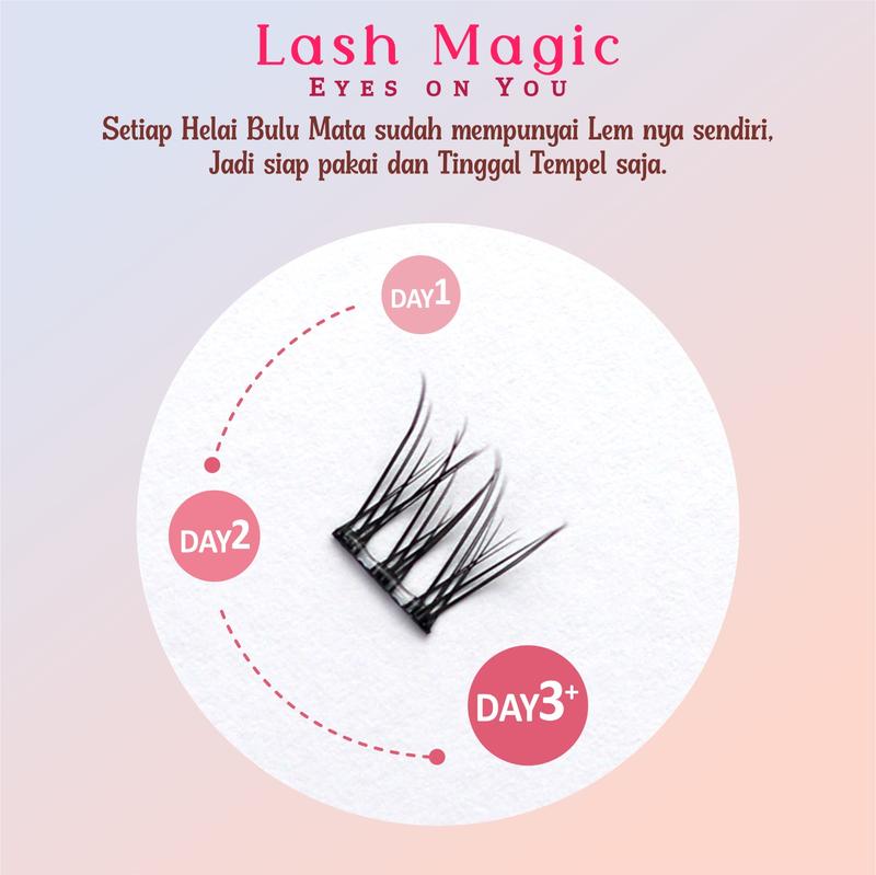 Product Introduction of LASH MAGIC BULUMATA PALSU BEBAS LEM ( LANGSUNG TEMPEL ) EYELASH ADHESIVE CLUSTER 10 ROWS FISHTAIL 11 - 13MM KEGIATAN HARI HARI NATURAL DOUYIN KOREAN LOOK LUCNH HANG OUT WORK KERJA Eyelashes extension Memperbesar Mata Serat Kapas Premium Bulu Mata Palsu 27