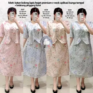 Setelan Rok Blouse Wanita Bahan Katun Bolong Bordir
