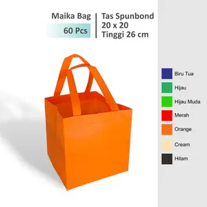 (60 Pcs) Tas Hajatan 20x20 Tinggi 26 cm / Tas Box Nasi / Tas Spunbond