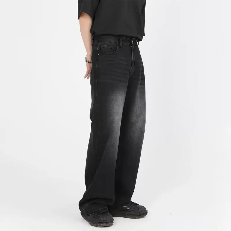 Celana Jeans Pria Baggy Pants Oversize Nyaman dan Murah Basic Denim Celana Skena Loose Panjang Santai Stretch Keren 13 Oz Denim Straight Loose Reguler Non Stretch Button Nikel Rivet Nikel Size 27-38 2