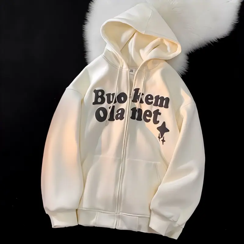 Zipper BUO KEM Y2K korean style harajuku  ullzang jaket hoodie sweater baseball ootd trend fashion viral terbaru anak muda jaman sekarang bigsize oversize pria wanita cewek cowok outfit santai remaja dewasa fleece tebal murah best seler jumbo modern S-6XL 5