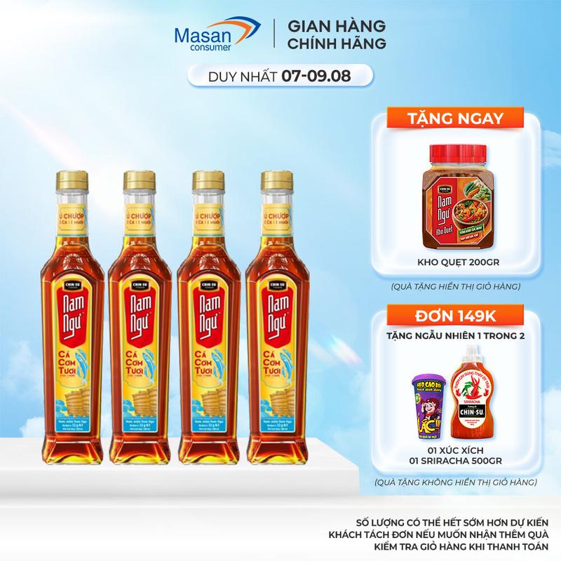 Combo 4 Nước mắm Nam Ngư Cá Cơm Tươi chai thủy tinh