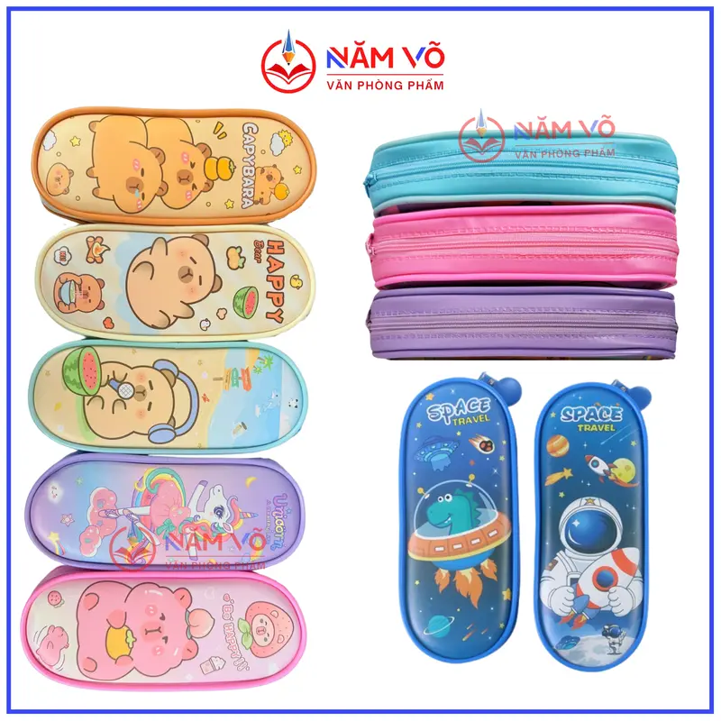 [BD177] Ví Đựng Bút / Túi Bút/ Hộp Bút/ Bóp Đựng Viết/ Ví Bút Simili Học Sinh Chống Nước, Nhiều Hình Dễ Thương BD 177 (Giao Ngẫu Nhiên) 0