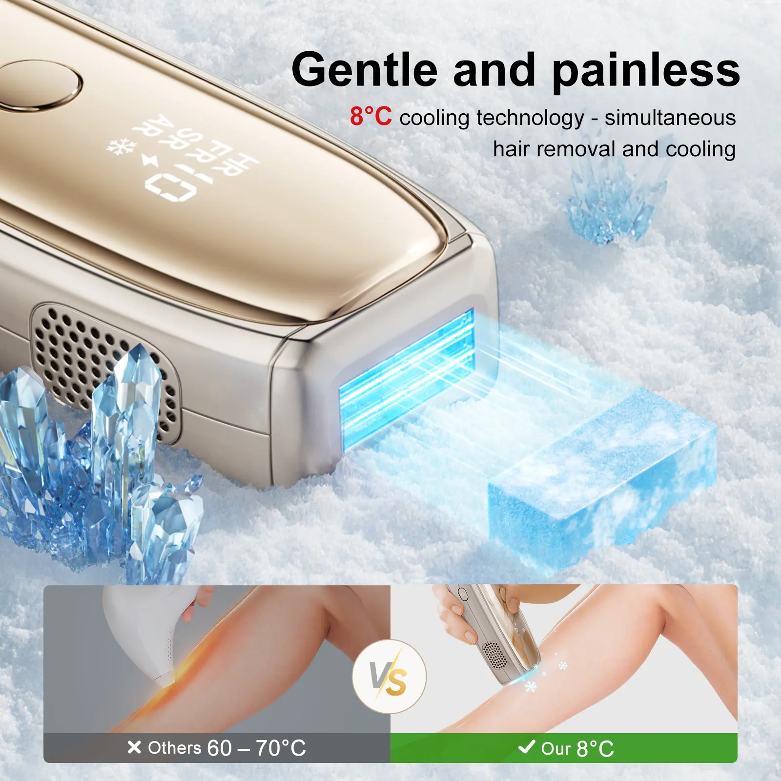 ANLAN Ice Cooling IPL Hair Removal Device 1000000 Flashes Painless