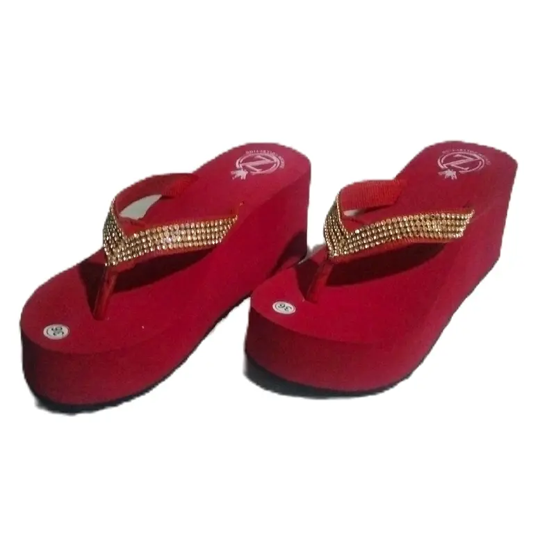 sandal wedges 8cm jepit kecil payet mutiara Wanita. 1