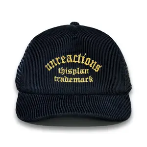 Topi Corduroy Jaring Trucker Hat Black Unreactions Thisplan
