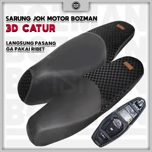 Bozman Sarung Jok Motor 3D Catur Karbon Anti Air Anti Kucing Pasang Langsung Kulit Synthetic Leather Tahan Lama Nyaman Motorcycle