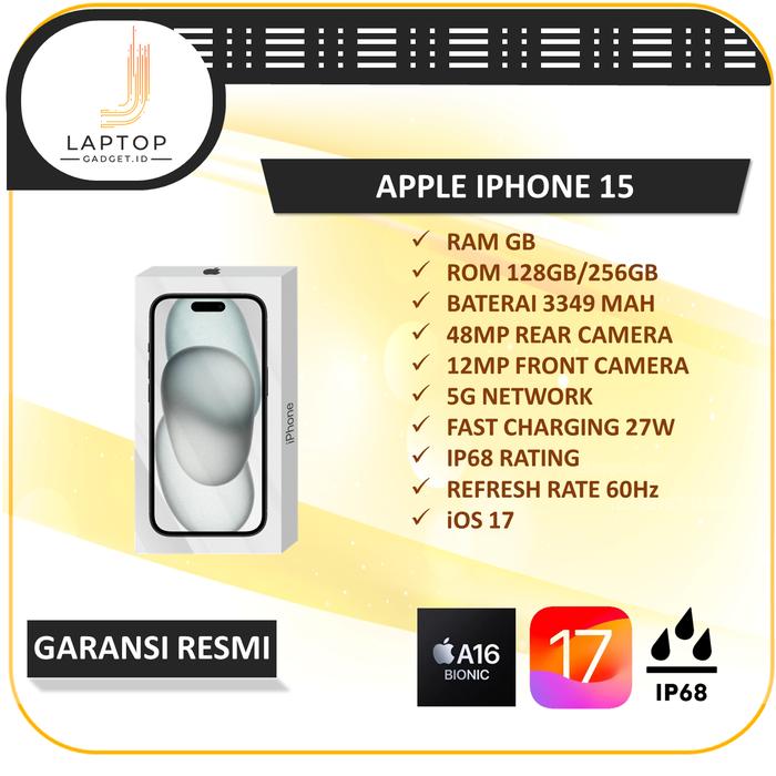 Promo [LGI] Apple Iphone 15 128GB/256GB | Super Retina XDR | Garansi ...
