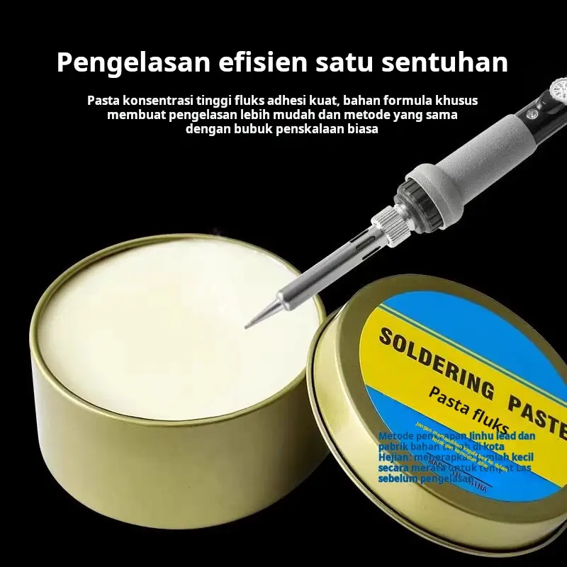 Pasta solder, fluks, fluks rosin baterai, pelapisan timah yang kuat, penyolderan mudah, solder kuning, besi solder konduktif, bebas timbal.