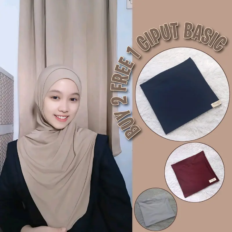 Hijab Instan Syar'i Malay Jersey Premium Bergo Panjang Wanita Muslim - Lembut, Nyaman kerudung  oval Cantik 1