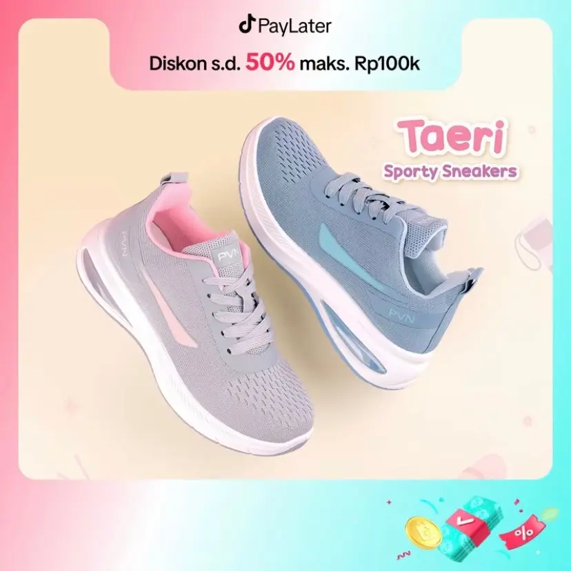 { ketik mau 5x } PVN Taeri sepatu sneakers olahraga wanita sport Agoes blue grey 265