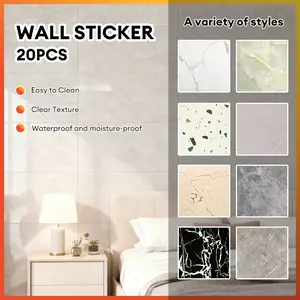 20pcs Stiker  Dinding Perekat Tahan Lama Stiker dinding tahan air dan tahan lembab Dekorasi dinding kamar mandi / dapur / ruang tamu 30 * 30cm Tersedia multi-warna Kertas Pvc