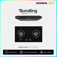 Gambar Modena Kompor Tanam Gas 2 Tungku BH 2725 GBBK + Slim Cooker Hood PX 1711 DABK dari Modern Home Center Kab. Tangerang 1 Tokopedia