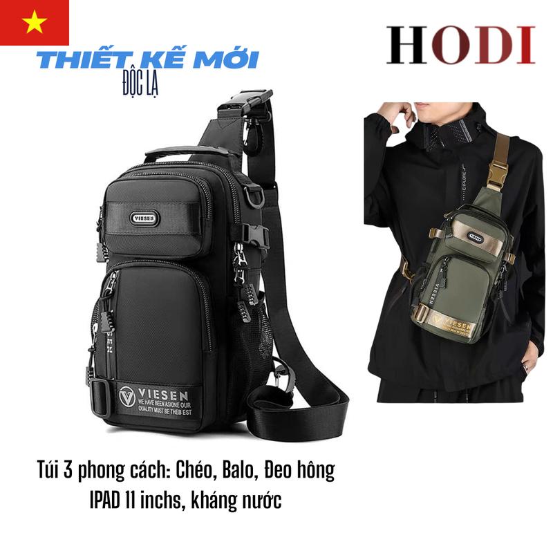 Túi đeo chéo nam 3 phong cách [BẢN NÂNG CẤP]: Đeo Chéo, Đeo Hông, Đeo Balo - Chống Nước Hiệu Quả, phù hợp mọi phong cách HODI H062