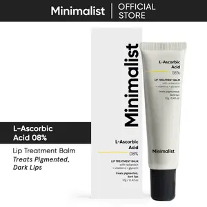 Minimalist 8% L-Ascorbic Acid Lip Brightening Balm | Perawatan untuk Bibir Kering & Pigmentasi | Lipbalm dengan Vitamin E