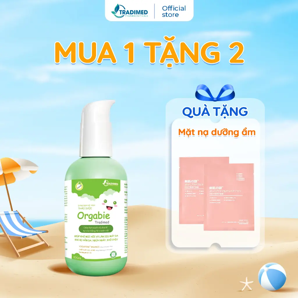 Dung Dịch Vệ Sinh Bé Gái Orgabie - Thảo Dược Dịu Nhẹ, Hỗ Trợ Làm Sạch, Khử Mùi Dành Cho Bé Từ Sơ Sinh Đến Dậy Thì - TRADIMED PHARMACEUTICALS